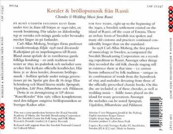 CD Various: Koraler & Bröllopsmusik Från Runö