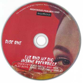 2CD Various: Lux And Ivy Dig Insane Rockabilly (Over Fifty 45s About Mad Men, Play Boys, Cars, Bugs And Brawls)