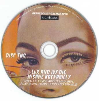 2CD Various: Lux And Ivy Dig Insane Rockabilly (Over Fifty 45s About Mad Men, Play Boys, Cars, Bugs And Brawls)