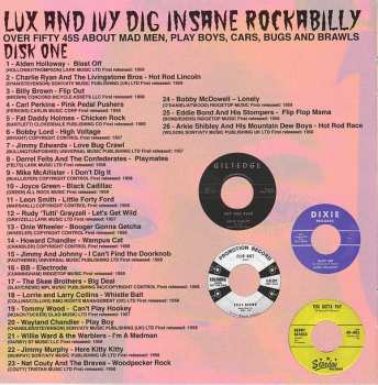 2CD Various: Lux And Ivy Dig Insane Rockabilly (Over Fifty 45s About Mad Men, Play Boys, Cars, Bugs And Brawls)