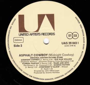 LP Various: Asphalt Cowboy (Original Motion Picture Score)