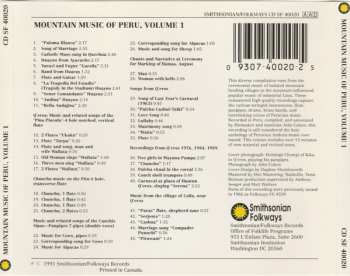 CD Various: Mountain Music Of Peru, Volume 1