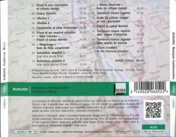 CD Various: Burundi Musiques Traditionnelles = Burundi Traditional Music