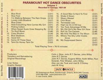 CD Various: Paramount Hot Dance Obscurities, Volume 1 (Recorded In New York 1927–1928) 