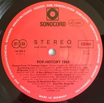 LP Various: Pop History 1968