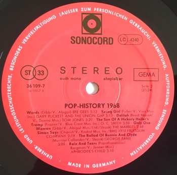 LP Various: Pop History 1968