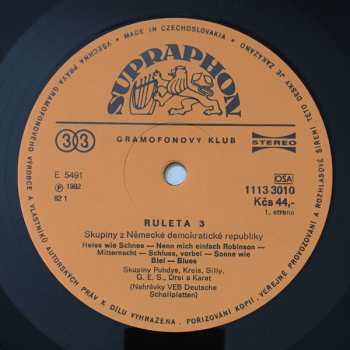 LP Various: Ruleta 3 (Rockové Skupiny Německé Demokratické Republiky)