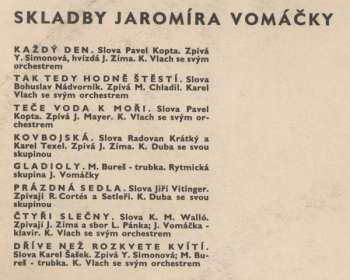 LP Various: Skladby Jaromíra Vomáčky