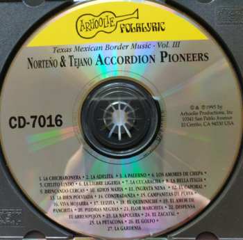 CD Various: Texas Mexican Border Music - Vol. III: Norteno & Tejano Accordion Pioneers 1929-1939