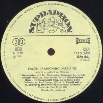 LP Various: Traditional Jazz Salon '85