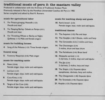 CD Various: Traditional Music Of Peru: The Mantaro Valley