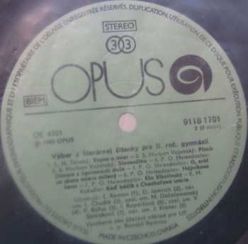 4LP/Caja Various: Výber Z Literárnej Čítanky Pre II. Ročník Gymnázií