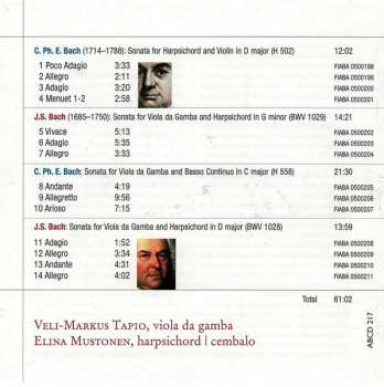 CD Veli-Markus Tapio: 2xBach (Sonatas For Viola Da Gamba & Harpsichord)