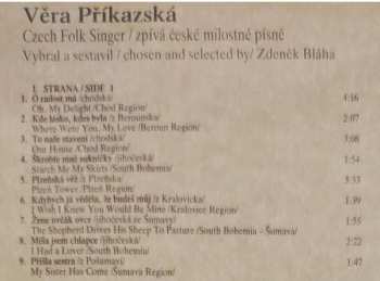 LP Věra Příkazská: Zpívá České Milostné Písně