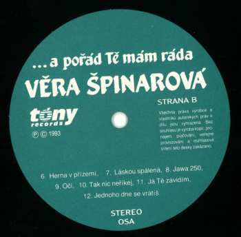 LP Věra Špinarová: ...A Pořád Tě Mám Ráda