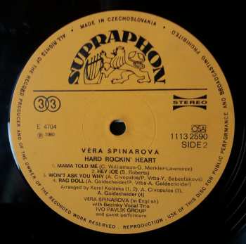 LP Věra Špinarová: Hard Rockin' Heart