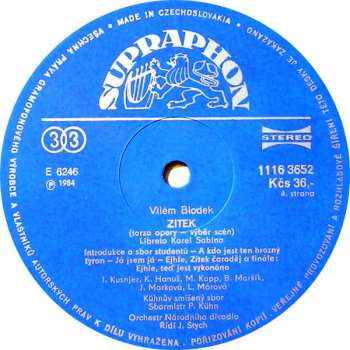 2LP/Caja Kühn Mixed Choir: V Studni / In The Well / (Opera In 1 Act), Zítek (Fragment)