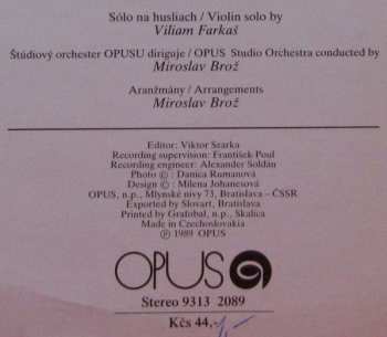 LP Viliam Farkaš: Chambre Séparée - Famous Operetta Melodies 