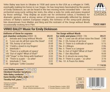 CD Lucy Shelton: Music For Emily Dickinson (Ten Songs Without Words - Uniforms Of Snow)