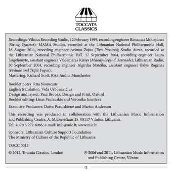 CD Vladas Jakubėnas: Chamber And Instrumental Music