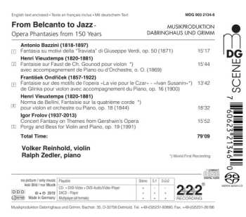 SACD Volker Reinhold: From Belcanto To Jazz: Opera Phantasies 150 Jahre