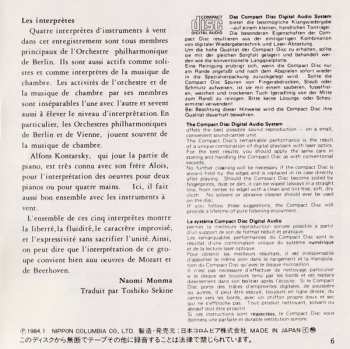 CD Ludwig van Beethoven: Quintet In E-Flat Major For Oboe, Clarinet, Horn, Bassoon And Piano, KV452 / Quintet In E-Flat Major For Oboe, Clarinet, Horn, Bassoon And Piano, Op.16