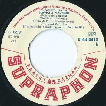 SP Helena Vondráčková: Slavíci Z Madridu (Rossignol Anglais) / Lipovou Alejí