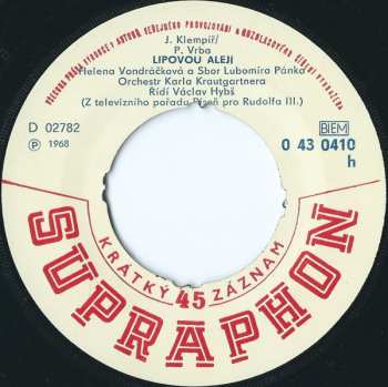 SP Helena Vondráčková: Slavíci Z Madridu (Rossignol Anglais) / Lipovou Alejí