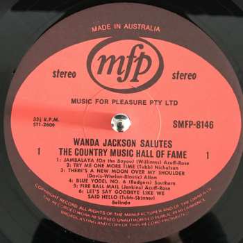 LP Wanda Jackson: Wanda Jackson Salutes The Country Music Hall Of Fame