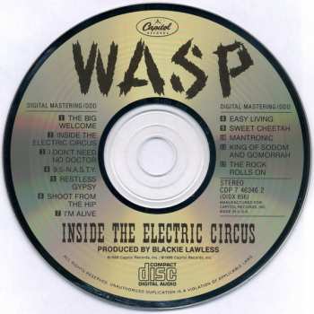 LP W.A.S.P.: Inside The Electric Circus - Clear Vinyl