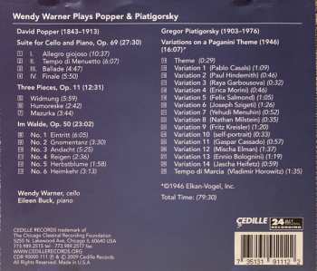 CD Wendy Warner: Wendy Warner Plays Popper & Piatigorsky