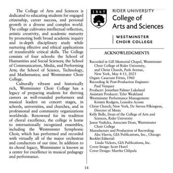 CD Westminster Choir: Serenity Of Soul