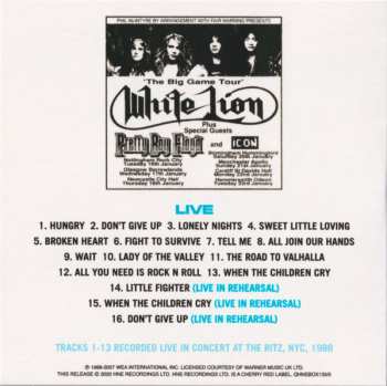 5CD/Caja White Lion: All You Need Is Rock 'N' Roll: The Complete Albums 1985-1991 LTD