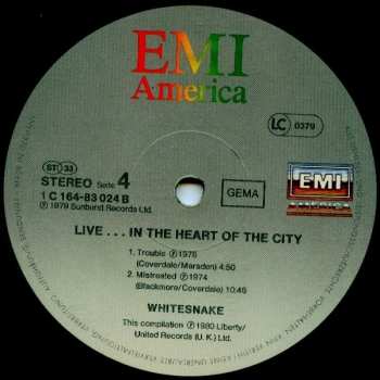 2LP Whitesnake: Live... In The Heart Of The City