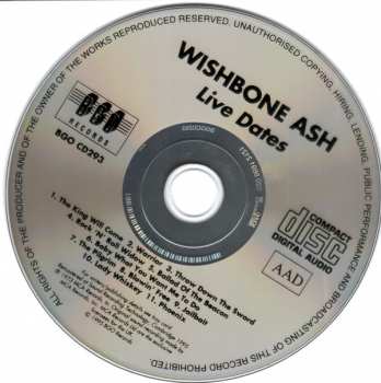 CD Wishbone Ash: Live Dates