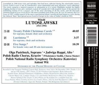 CD Antoni Wit: Twenty Polish Christmas Carols • Lacrimosa • Five Songs