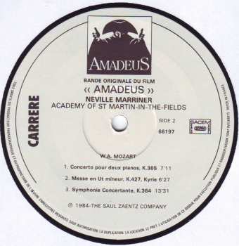 2LP Wolfgang Amadeus Mozart: Amadeus (Bande Originale Du Film) (2xLP)