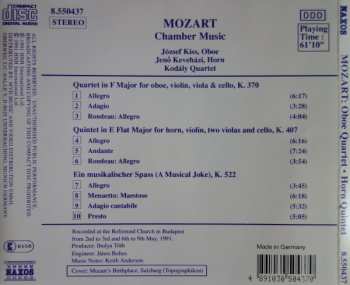 CD Wolfgang Amadeus Mozart: Chamber Music Oboe Quartet In F Major, K. 370 • Horn Quintet, K. 407 • A Musical Joke, K. 522