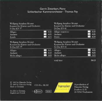 CD Wolfgang Amadeus Mozart: Piano Concertos (KV 37/39/40/41)