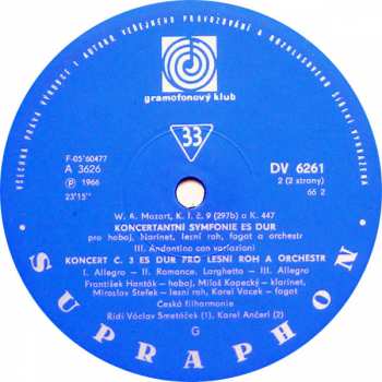 LP Wolfgang Amadeus Mozart: Koncerty Pro Dechové Nástroje