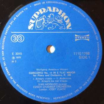 LP Ivan Moravec: Piano Concertos (No. 14 In E Flat Major / No. 23 In A Major)