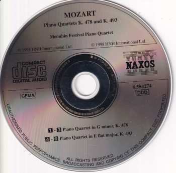 CD Wolfgang Amadeus Mozart: Piano Quartets K. 478 And K. 493