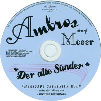 CD Wolfgang Ambros: Ambros Singt Moser ''Der Alte Sünder''