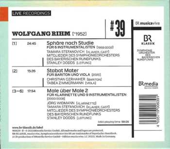 CD Wolfgang Rihm: #39 | Sphäre Nach Studie / Stabat Mater / Male Über Male 2