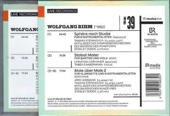 CD Wolfgang Rihm: #39 | Sphäre Nach Studie / Stabat Mater / Male Über Male 2