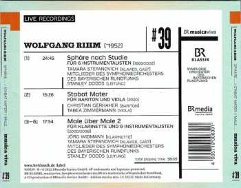 CD Wolfgang Rihm: #39 | Sphäre Nach Studie / Stabat Mater / Male Über Male 2
