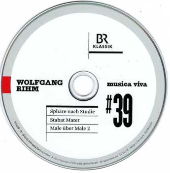 CD Wolfgang Rihm: #39 | Sphäre Nach Studie / Stabat Mater / Male Über Male 2
