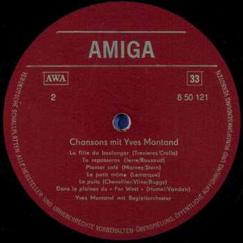 LP Yves Montand: Chansons Mit Yves Montand