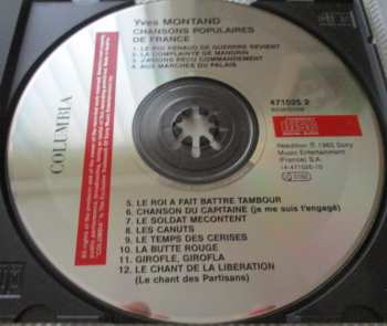 CD Yves Montand: Chansons Populaires De France
