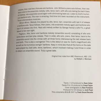 CD Zoot Sims: Plays Alto, Tenor And Baritone